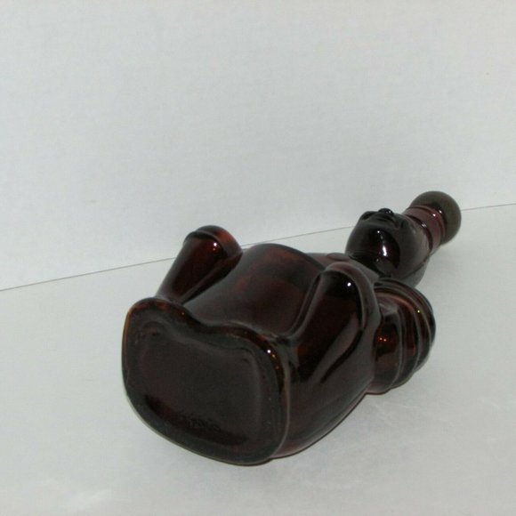 Vintage Brown Glass Liquor Bottle Limbo Drummer Home Bar Decor - Picture 8 of 11